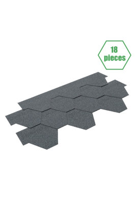 18 Pcs Bitumen Roofing Shingle Shed Felt Roof Tiles,Hexagon Shingle, Cloud lime, 2.6 m²
