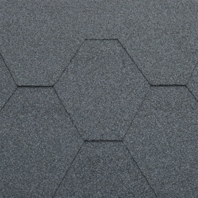 18 Pcs Bitumen Roofing Shingle Shed Felt Roof Tiles,Hexagon Shingle, Cloud lime, 2.6 m²