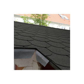 18 Pcs Bitumen Roofing Shingles Shed Felt Roof Tiles,Semicircle,Black, 2.6 m² Coverage