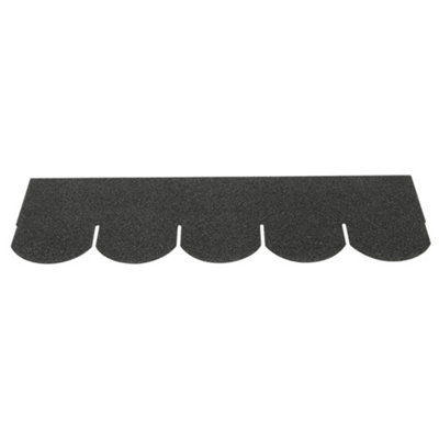 18 Pcs Bitumen Roofing Shingles Shed Felt Roof Tiles,Semicircle,Black, 2.6 m² Coverage