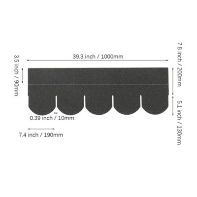 18 Pcs Bitumen Roofing Shingles Shed Felt Roof Tiles,Semicircle,Black, 2.6 m² Coverage