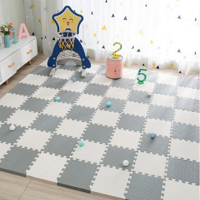 Kids Play Mat - Terrazzo Pale Grey - 8x12 ft - Non-Toxic Eva Foam | Copenhagen Kid