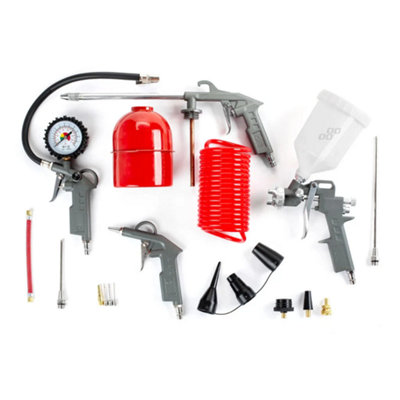 18 Piece Air Compressor Tool Set Air Tool Kit Inflation Cleaning ...