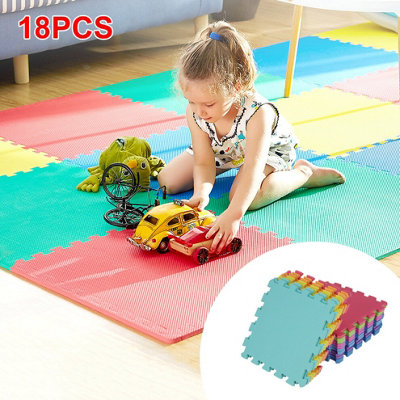 18 Piece EVA Foam Baby Mat Soft Floor Tiles Play Kids Baby Gym 30x30cm