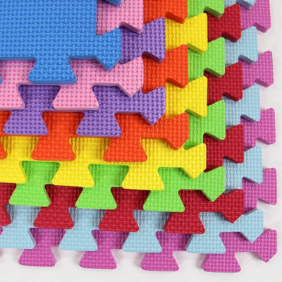 18 piece EVA Interlocking Large Coloured Play Mat Soft Foam Tiles Child Kids Jigsaw