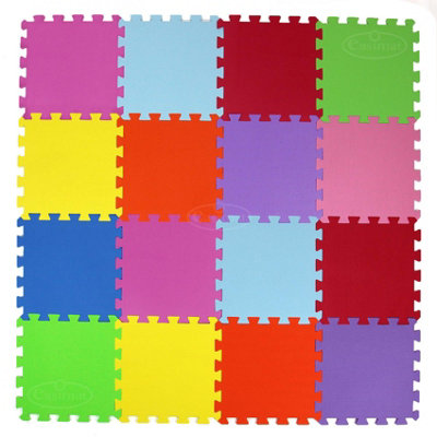 18 piece EVA Interlocking Large Coloured Play Mat Soft Foam Tiles Child Kids Jigsaw - 9