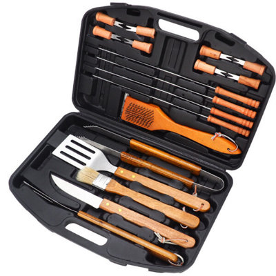 18 Pieces Stainless Steel Barbecue Equipment Kit
