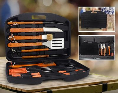 18 Pieces Stainless Steel Barbecue Equipment Kit - 4