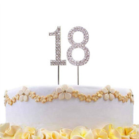 18  Silver Diamond Sparkley CakeTopper Number Year For Birthday Anniversary Party Decorations