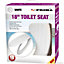 18" White Wooden Toilet Seat Bathroom Wc With Fittings Easy Clean Heavy Duty New