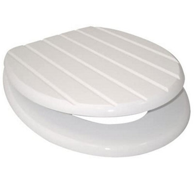 18" White Wooden Toilet Seat Bathroom Wc With Fittings Easy Clean Heavy Duty New Price Comparisons | Compare The Build