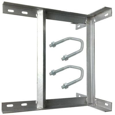 18" x 18" Galvanised TV Aerial Wall Mounting Bracket & V Bolts Pole