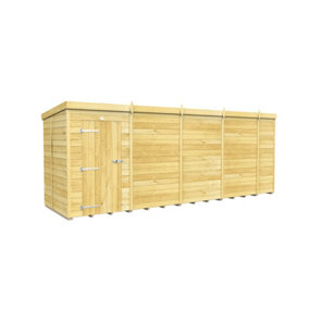 18 x 5 Feet Pent Shed - Single Door Without Windows - Wood - L147 x W533 x H201 cm