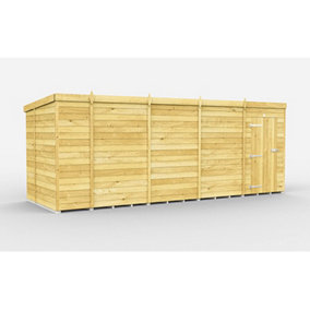 18 x 6 Feet Pent Shed - Single Door Without Windows - Wood - L178 x W533 x H201 cm