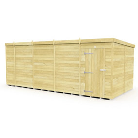 18 x 8 Feet Pent Shed - Single Door Without Windows - Wood - L231 x W533 x H201 cm