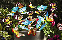 18 x Glow in The Dark Butterfly Stake Decorations - Colourful Indoor Outdoor Decorative Butterflies - Each H25 x W8.5 x D7.5cm