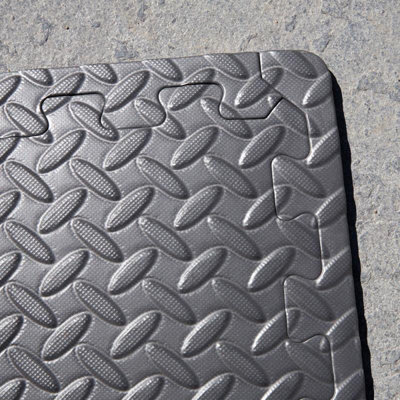 18 x Interlocking EVA Foam Floor Tiles EVA Grey Shock Absorbing Garage Shed Gym - 4