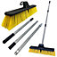 18" Yard Broom Outdoor- Heavy Duty with Multi Section Long Metal Handle