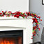 180 cm LED Christmas Garland Red Flower Berry Vine Garland