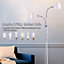 180 cm Light Grey Metal E14 Base 2 Heads Floor Light Floor Lamp with Individual Switch For Bedroom Living Room