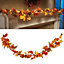 180 cm Pumpkin Autumn Christmas Halloween Garland Home Decration with Lights