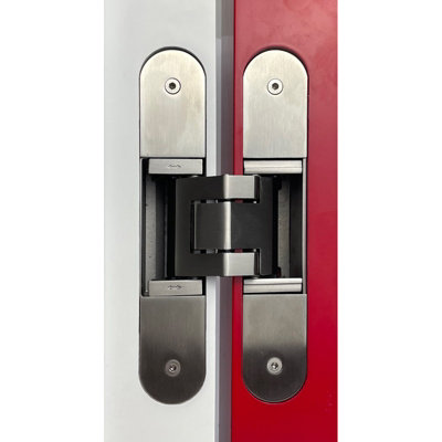 180-degrees Heavy Duty Stainless Steel Concealed Hinges For Large Doors (2 Pcs)