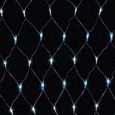 180 LED Blue & White Net Lights (1.8m x 1.2m) - Battery Fairy Lights ...