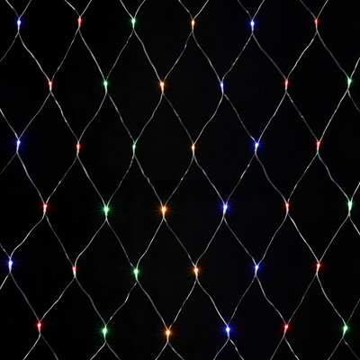180 LED Multicolour Net Lights (1.8m x 1.2m) - Battery Fairy Lights for ...