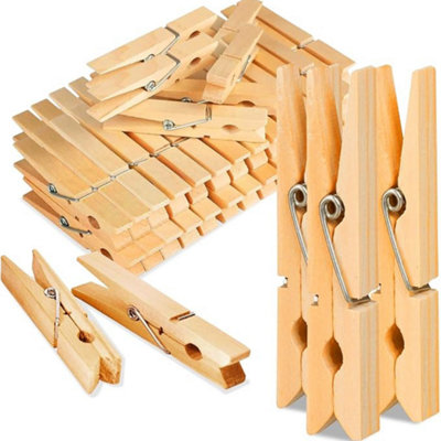 180 Pack Wooden Clothes Pegs Strong Laundry Pegs for Washing Line ...