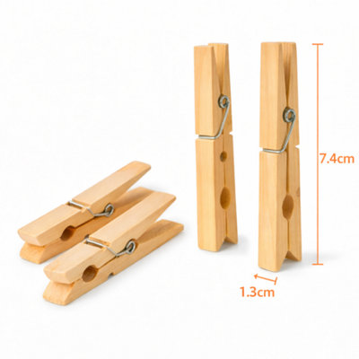 180 Pack Wooden Clothes Pegs Strong Laundry Pegs for Washing Line ...