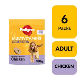 180 Pedigree Multivitamins Digestion Soft Dog Chews Dog Treats (6 x 180g)