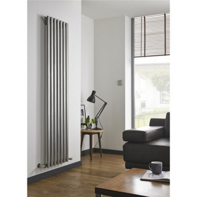 1800mm (H) x 250mm (W) - Stainless Vertical Radiator (Paris) - SINGLE Panel - (1.8m x 0.25m) - Depth 63mm