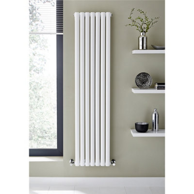 1800mm (H) x 300mm (W) - White Vertical Radiator (Paris) - DOUBLE Panel - (1.8m x 0.3m) - Depth 79mm