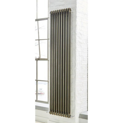 1800mm (H) x 335mm (W) - Raw Metal Vertical Radiator (New Yorker Classic) - 2 Columns - (1.8m x 0.335m) - Depth 66mm