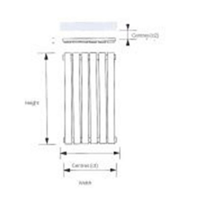 1800mm (H) x 550mm (W) -White Vertical Radiator (Berlin) - Single Panel - (1.8m x 0.55m) - Depth 52mm