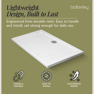 1800mm x 800mm - Premium Slimline Rectangular Shower Tray - 3