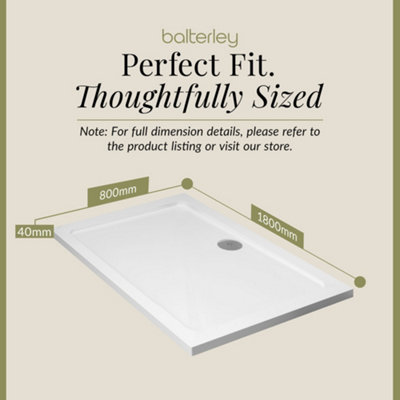 1800mm x 800mm - Premium Slimline Rectangular Shower Tray - 4