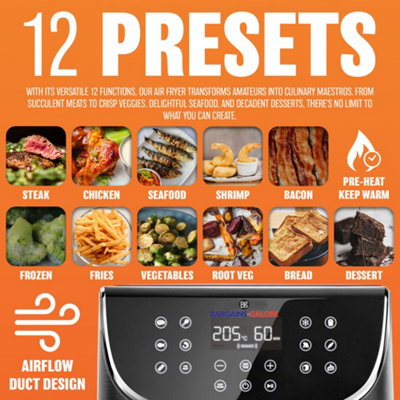 1800W 5.5L XXL Air Fryer - Oven Oil Free Air Fryers with Rapid Air Technology for Healthy Fast Cooking & 55% Energy-Saving - 4
