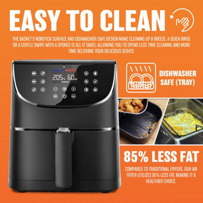 1800W 5.5L XXL Air Fryer - Oven Oil Free Air Fryers with Rapid Air Technology for Healthy Fast Cooking & 55% Energy-Saving - 5
