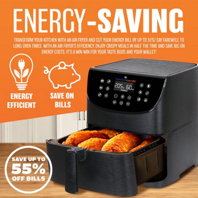 1800W 5.5L XXL Air Fryer - Oven Oil Free Air Fryers with Rapid Air Technology for Healthy Fast Cooking & 55% Energy-Saving - 6