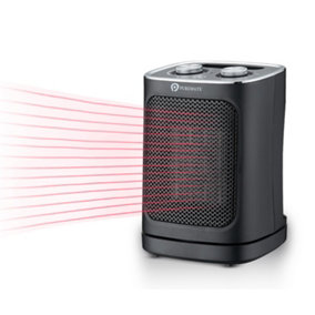 1800W Ceramic Tower Fan Heater with Automatic Oscillation  Black