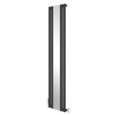 1800x381mm Anthracite Vertical Radiator - Single Oval Column Design ...