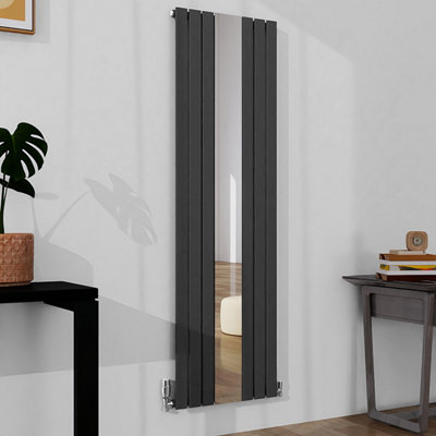 1800x535mm Anthracite Vertical Radiator - Single Flat Panel Design with ...