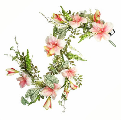 150cm Artificial Trailing Hanging Pink Blossom Garland main image 1