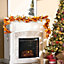 180CM Maple Leaf Autumn Christmas Garland Home Decor with LED Light