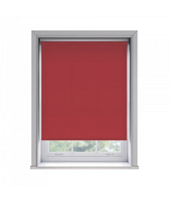 180cm No Drill Red Thermal Blackout Roller Blind (170cm Drop)