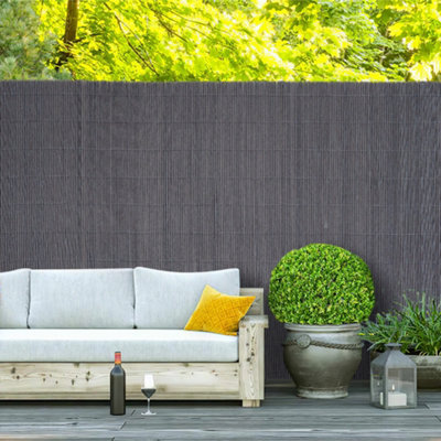 180cm W x 300cm L Garden Sunshade Privacy Fence Screen Panel Dark Grey