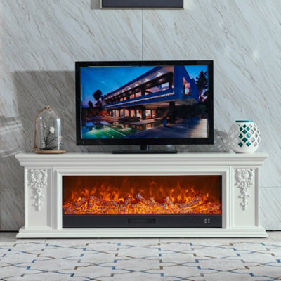 180cm W x 33cm D x 60cm H 3D Electric TV Stand Electric Fireplace ...