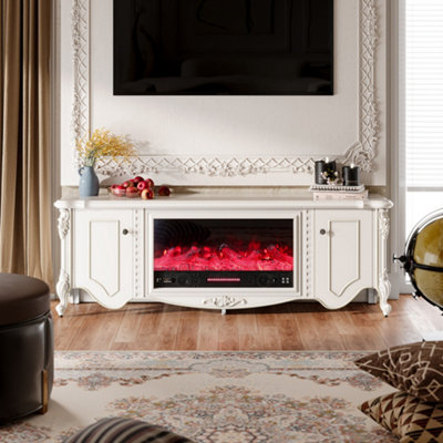 180cm W x 39cm D x 61cm H Electric Fireplace TV Stand Adjustable Flame with Remote