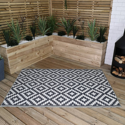 180cm x 120cm Outdoor Geometric Pattern Waterproof Rug Mat for Garden ...